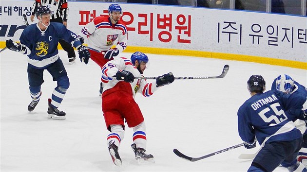 Přípravné hokejové utkání ČR - Finsko v hale Anyang v jihokorejském Soulu. (11. února 2018)