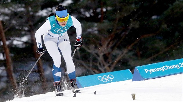 Finsk bkyn Krista Parmakoskiov v kvalifikanm sprintu v olympijskm...