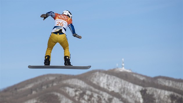 esk snowboardcrossaka Eva Samkov pi kvalifikan jzd na zimnch olympijskch hrch v jihokorejskm Pchjongchangu. (16. nora 2018)