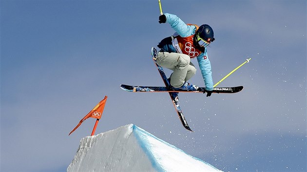 vcarka Sarah Hfflinov ovldla na olympijskch hrch lyask slopestyle. (17. nora 2018)