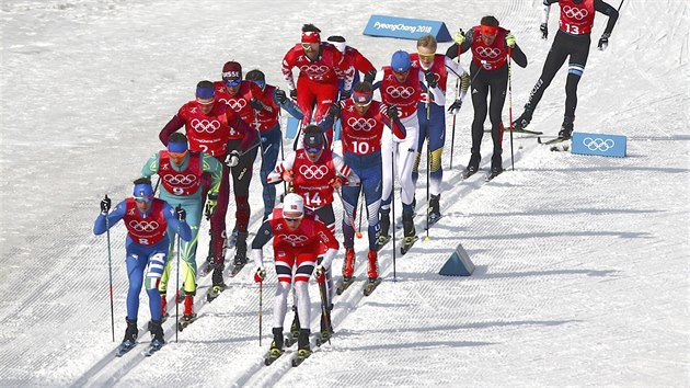 tafetov beck zvod mu na 4 x 10 km v olympijskm stedisku Alpensia....