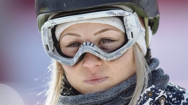 Kateina Vojkov si pi trninku na olympijsk Big Air vyslouila monokl.