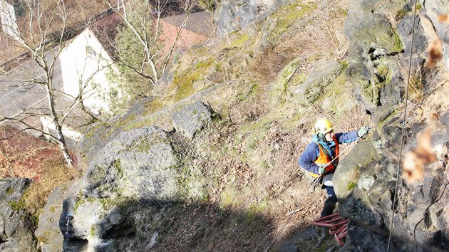 Sanace skalnho masivu Podmokly - Dn.