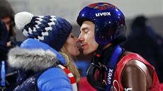 Polský skokan na lyích Kamil Stoch s manelkou Ewou.