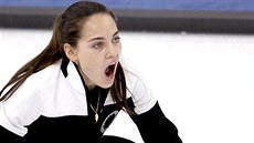 Ruská curlerka Anastasia Bryzgalovová v olympijském finále v jihokorejském...