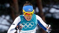Finská běžkyně Kerttu Niskanenová v kvalifikačním sprintu v olympijském...