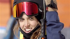 Americká akrobatická lyžařka Maddie Bowmanová po olympijské kvalifikaci na...