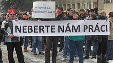 Demonstrace nkolika stovek zamstnanc spolenosti Vítkovické strojírny,...