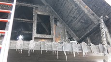 Požár zasáhl chatu v Krnově (10. 2. 2018).