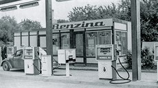 Čerpací stanice Benziny v Karlíně (rok 1972)