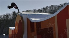 Torgeir Bergrem z Norska b�hem olympijského slopestylu.