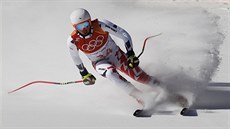 eský lya Ondej Berndt v cíli sjezdu olympijské superkombinace.