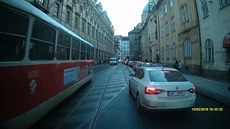 Taxikái blokovali tramvajové koleje