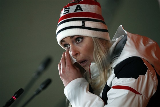 Velmi emotivní byla Lindsay Vonnová po svém posledním olympijském sjezdu.