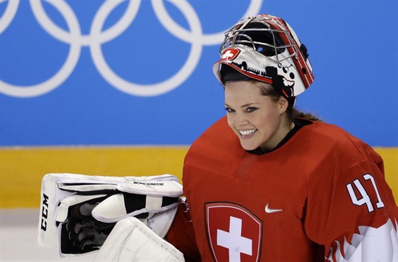 výcarská gólmanka Florence Schellingová na olympiád v Pchjongchangu