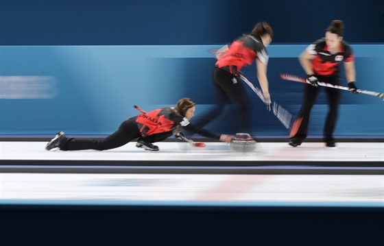 Kanadské curlerky na olympijských hrách v Pchjongchangu.