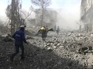 Následky útok syrských vládních jednotek na východní Ghútu (20. února 2018)