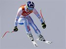 Americká lyaka Lindsey Vonnová bhem olympijského sjezdu.