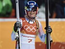 Americká hvzda Lindsey Vonnová získala ve v olympijském sjezdu bronzovou...