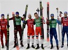 Z vítzství v týmovém sprintu dvojic se raduje norská dvojice bc na lyích...