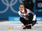 Jihokorejská curlerka Kim Seon-yeong hodnotí, kam dojede její kámen.