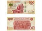 Mexiko, 100 peso. Bankovka oslavuje mexickou ústavu z roku 1917, která patila...