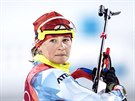 eská biatlonistka Veronika Vítková v olympijském závodu ve smíené tafet....