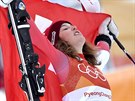 ZLATO. výcarská lyaka Michelle Gisinová ovládla olympijskou superkombinaci....