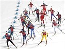 tafetový závod biatlonistek na 4x6 kilometr v olympijském stedisku Alpensia....