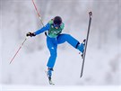 Pád Italky Debory Pixnerové v osmifinále olympijského skikrosu. (23. února 2018)
