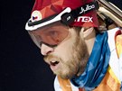 eský biatlonista Jaroslav Soukup ve tafetovém závod na 4x7,5 kilometru v...