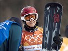 RADOST V CÍLI. eská snowboardistka Ester Ledecká zvítzila v olympijském...