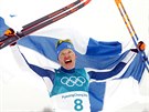 VÍTZ. Finský bec Iivo Niskanen zvítzil v olympijském závodu na 50 km. (24....
