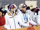 RODIE. Boj o druhou zlatou medaili Ester Ledecké sledovali v cíli závodu její...