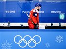 Zklamaný Adam Poláek po prohraném utkání o olympijský bronz proti Kanad. (24....