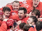 ZLATO. Rut hokejist slav vtzstv v olympijskm finle proti Nmecku. (25....