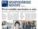 Tituln strana slovenskho denku Hospodrske noviny (27. nora 2018)