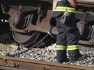 Pratí hasii zasahují v praském Radotín u vykolejeného nákladního vlaku....
