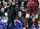 Trenér fotbalist Chelsea Antonio Conte bhem utkání Ligy mistr proti...