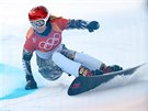 Ester Ledecká bhem kvalifikaní jízdy paralelního obího slalomu na...
