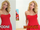 Ukázka „deep fakes“ fotomontáže: vlevo pornografický klip, vpravo tvář herečky...