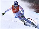 Americká lyaka Lindsey Vonnová bhem tréninku na olympijský sjezd.