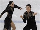 Kanadtí krasobruslai Tessa Virtueová a Scott Moir bhem finále taneních pár