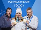 Momentka z tiskové konference dvojnásobné olympijské vít�zky Ester Ledecké -...