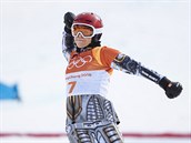 VTZSTV. esk snowboardistka Ester Ledeck v cli olympijskho paralelnho...