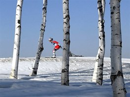 Norsk bkyn Marit Bjrgenov v ele olympijskho zvodu na 30 km. (25. nora...