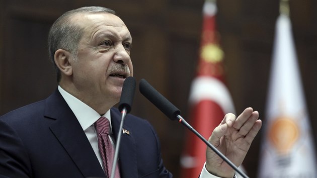 Turecký prezident Recep Tayyip Erdogana slíbil rychlé dobytí syrského Afrínu (20. února 2018)