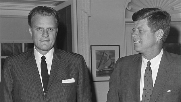 Americk kazatel Billy Graham a John F. Kennedy (12. prosince 1961)