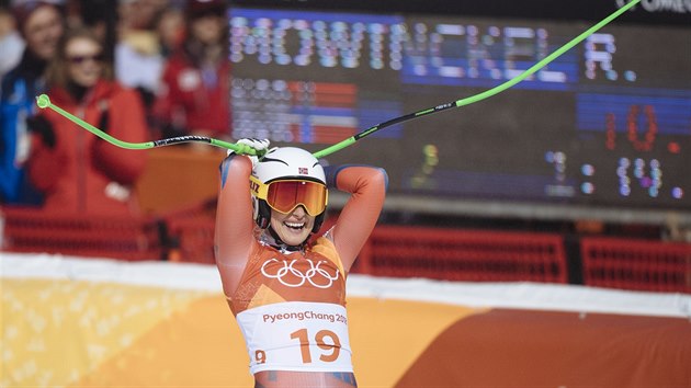 Norka Ragnhild Mowinckelov slav druhou medaili na olympid v Pchjongchangu. Ve sjezdu dojela druh.