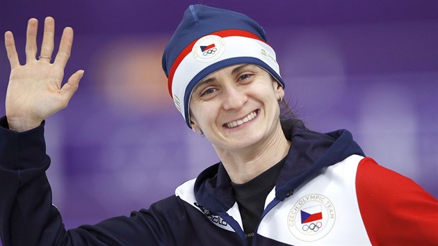 �esk� rychlobrusla�ka Martina S�bl�kov� m�v� fotograf�m p�i tr�ninku v jihokorejsk� hale Kangnung. (20. �nora 2018)